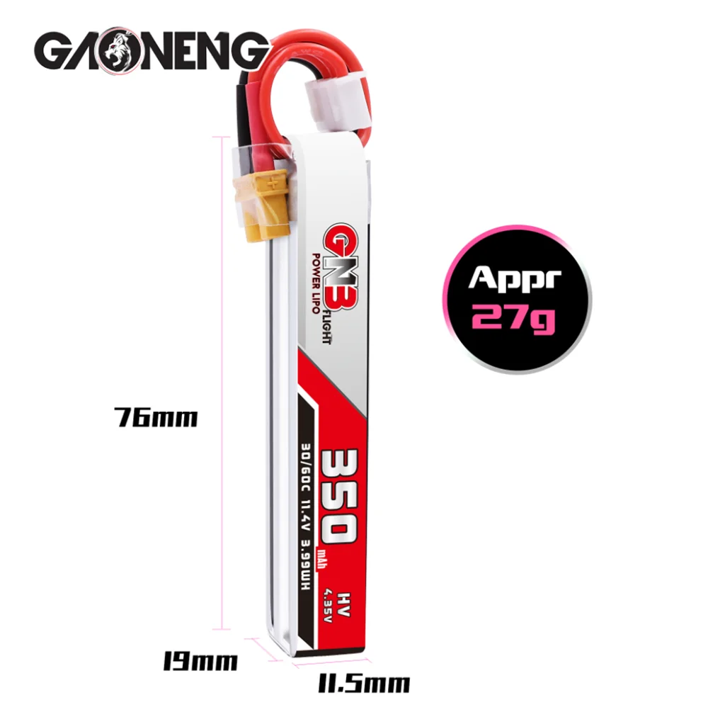 GAONENG 350MAH 1S 3,8 V/3 S 11,4 V 30C Lipo Батарея с XT30 разъем для US65 UK65 URUAV UR65 Mobula7 Snapper6/7/8 дрона с дистанционным управлением