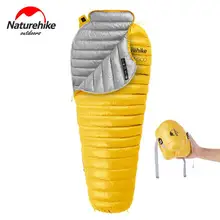 Naturehike Mummy Sleeping Bag Ultralight Outdoor Camping Hiking White Goose Down Sleeping Bag Adult For Tourism NH18S300-D white goose down sleeping bag winter fan shape with sack ultralight lengthened outdoor camping hiking fp800 215x78cm