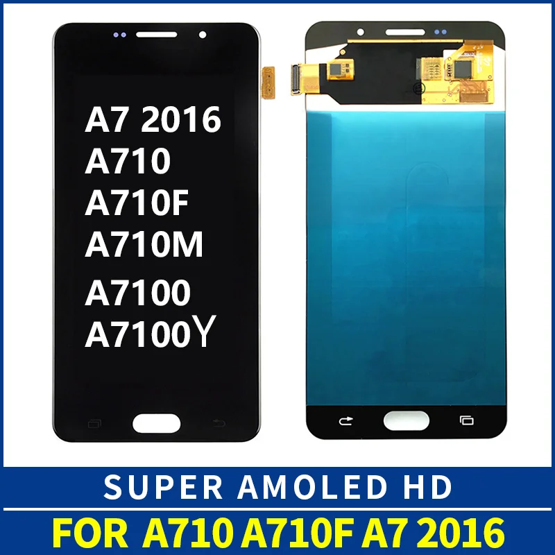 

OEM AMOLED For Samsung Galaxy A7 2016 A710 LCD Display Touch Screen Digitizer Assembly Replacement Samsung Galaxy A710F LCD