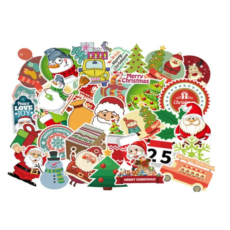 25 Tema di natale Adesivi Del Computer Valigia frigorifero di Skateboard Auto Moto Impermeabile autoadesivo Rifornimenti Del Partito di Festa