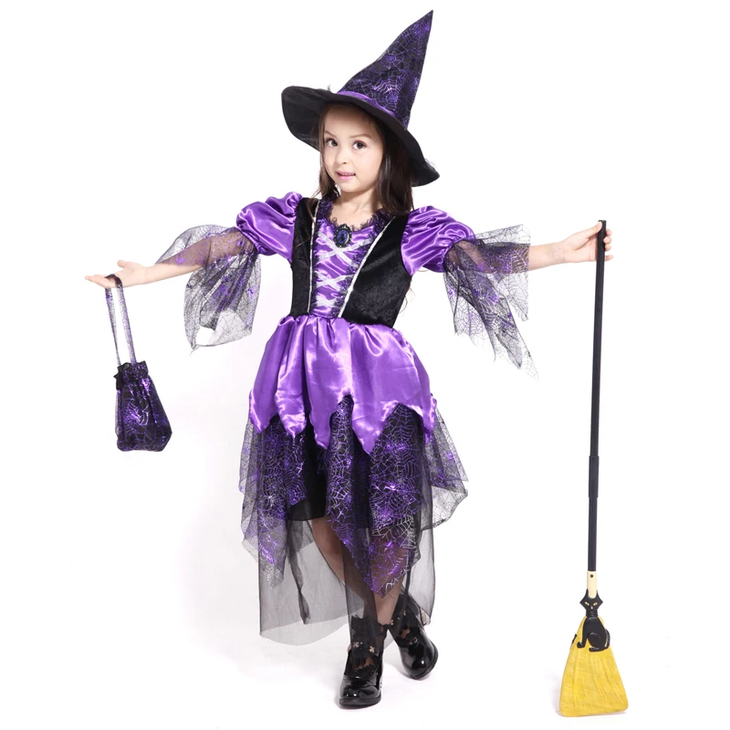 new arrival girls purple spider witch halloween costume for kids playful super princess dress birthday gift - Spider Witch Halloween Costume new arrival girls purple spider witch halloween costume for kids playful super princess dress birthday gift - Spider Witch Halloween Costume