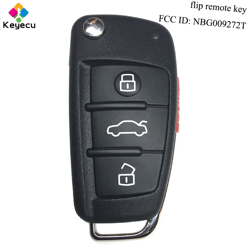 

KEYECU Replacement Flip Remote Control Car Key With 3 1/ 4 Button 315MHz - FOB for Audi R8 Q5 Q7 R8 A3 A4 A6 Quattro, NBG009272T