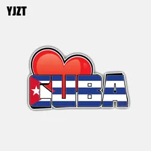Yjzt 11.4 cm * 7 cm personalidade cuba coração bandeira capacete da motocicleta decalque carro adesivo 6-3025