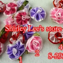 900X(2 см) двухцветная атласная мини-лента Тюльпан Цветок W/LVS резные декоративные элементы для мебели, смешанные 4 цвета