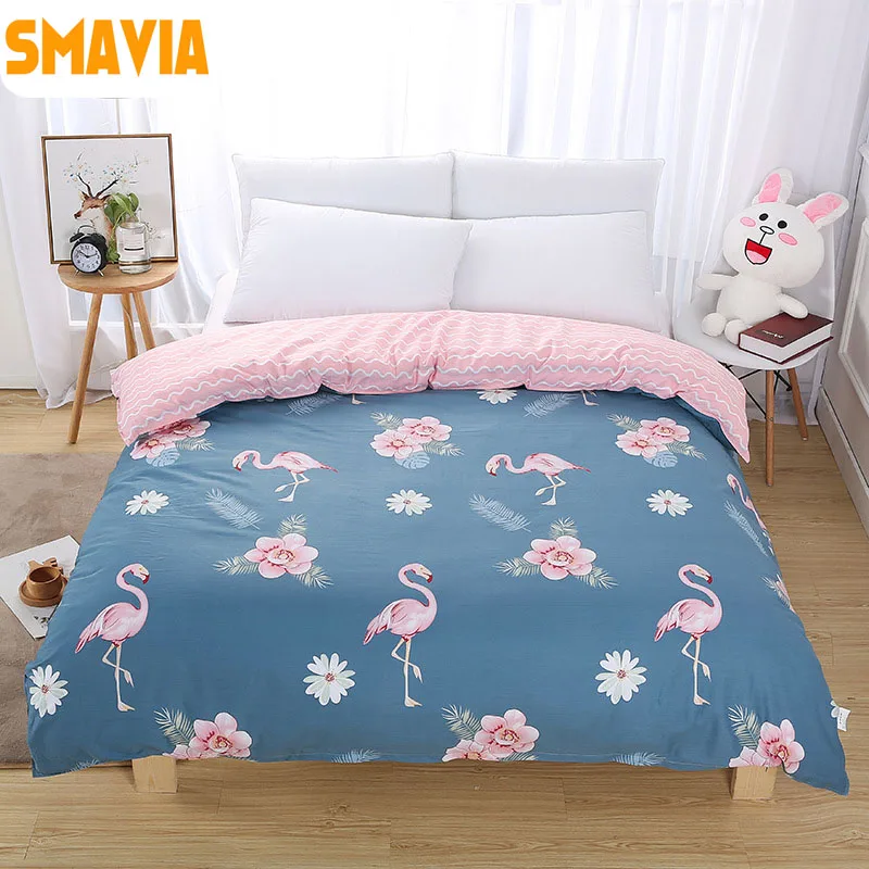 SMAVIA New Arrival Flamingos Duvet Covers 100 Cotton Quilt Cover 180*200cm/200*230cm/220*240cm