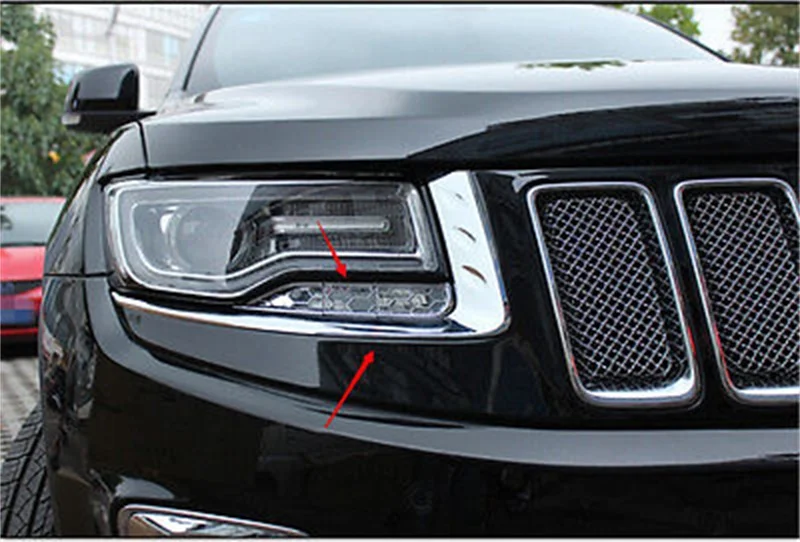 Передние фары лампа для век прокладка бровей аксессуары отделка 2 шт. ABS Jeep Grand