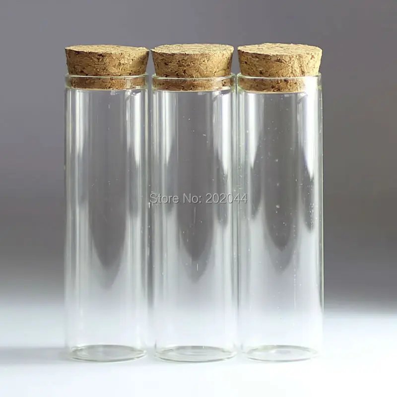 30pcs 50ml 30*100mm 1.18*3.93 in Small Glass Bottles Vials Jars With