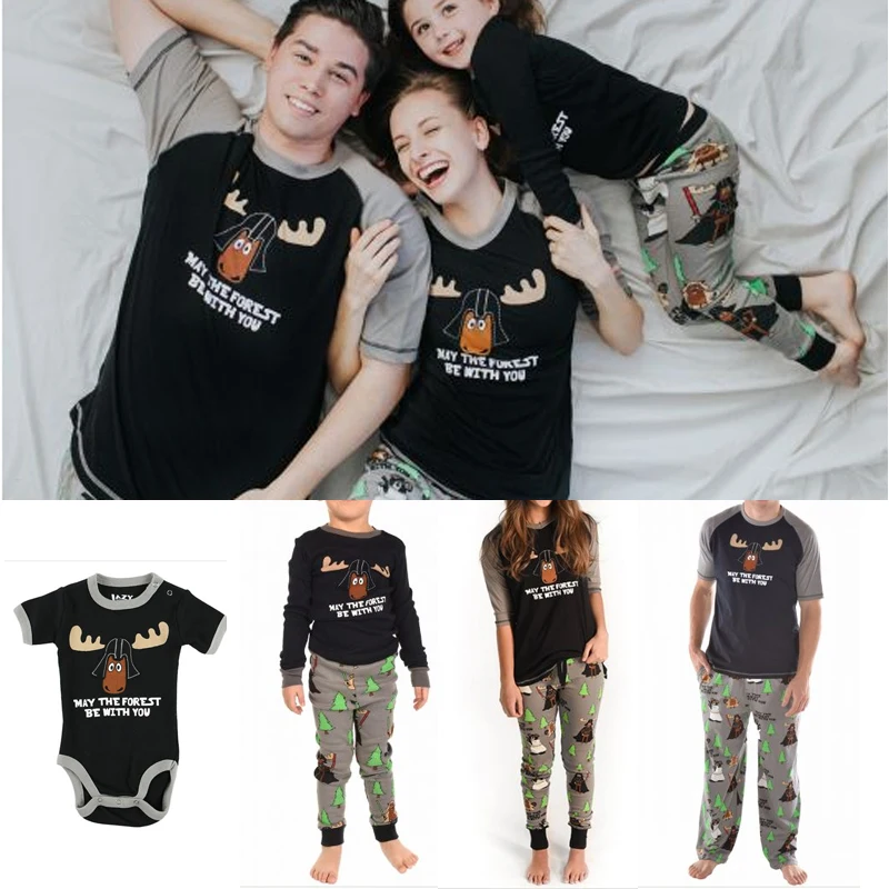 PUDCOCO/Новинка; Лидер продаж; одинаковые рождественские пижамы для всей семьи; пижамные комплекты; Рождественская одежда для сна; Повседневная футболка; топ+ длинные штаны; боди