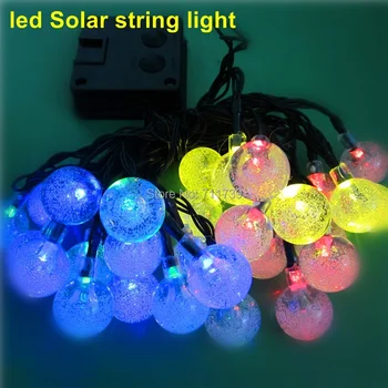 

1set 30 LED 6M waterproof decorative copper globe solar powered led solar string lights outdoor Solar string light