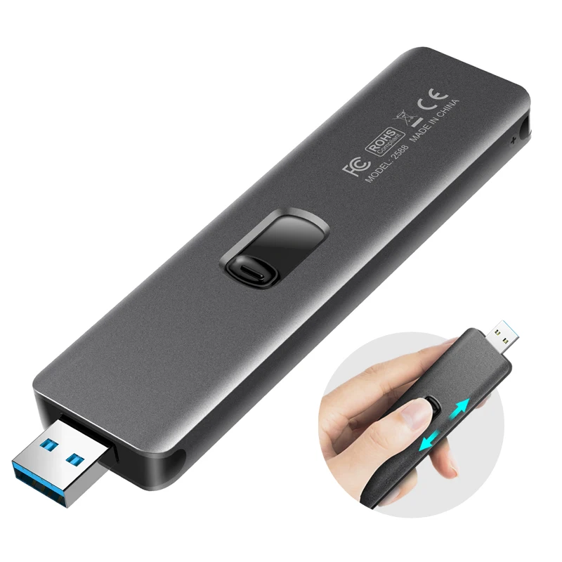 

ineo M.2 NGFF SSD Retractable Case Enclosure For USB 3.1 Gen 2 to M.2 SATA AHCI NGFF SSD Caddy [C2588]