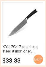 XYJ новые кухонные ножи 5 дюймов нож santoku 7Cr17 кухонные принадлежности из нержавеющей стали с двойная стальная головка подарок для красоты