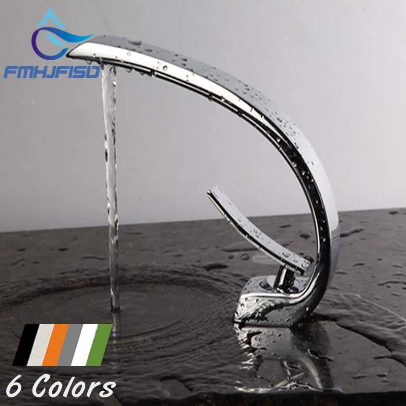 FMHJFISD Luxury Modern Spout Bathroom Basin Faucet Tall Countertop Vanity Sink Mixer Tap