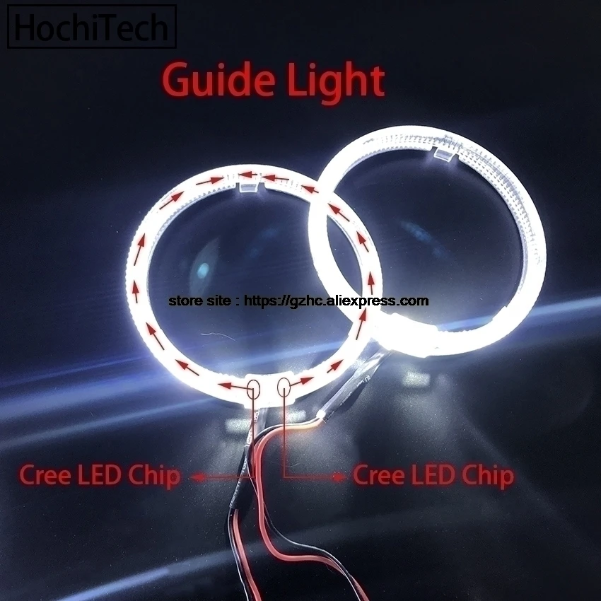 HochiTech Cree LED Chip Light Guide Angel Eyes Kit White Halo Ring day light с диммером для Opel GT Roadster 2007 2010|day light|light