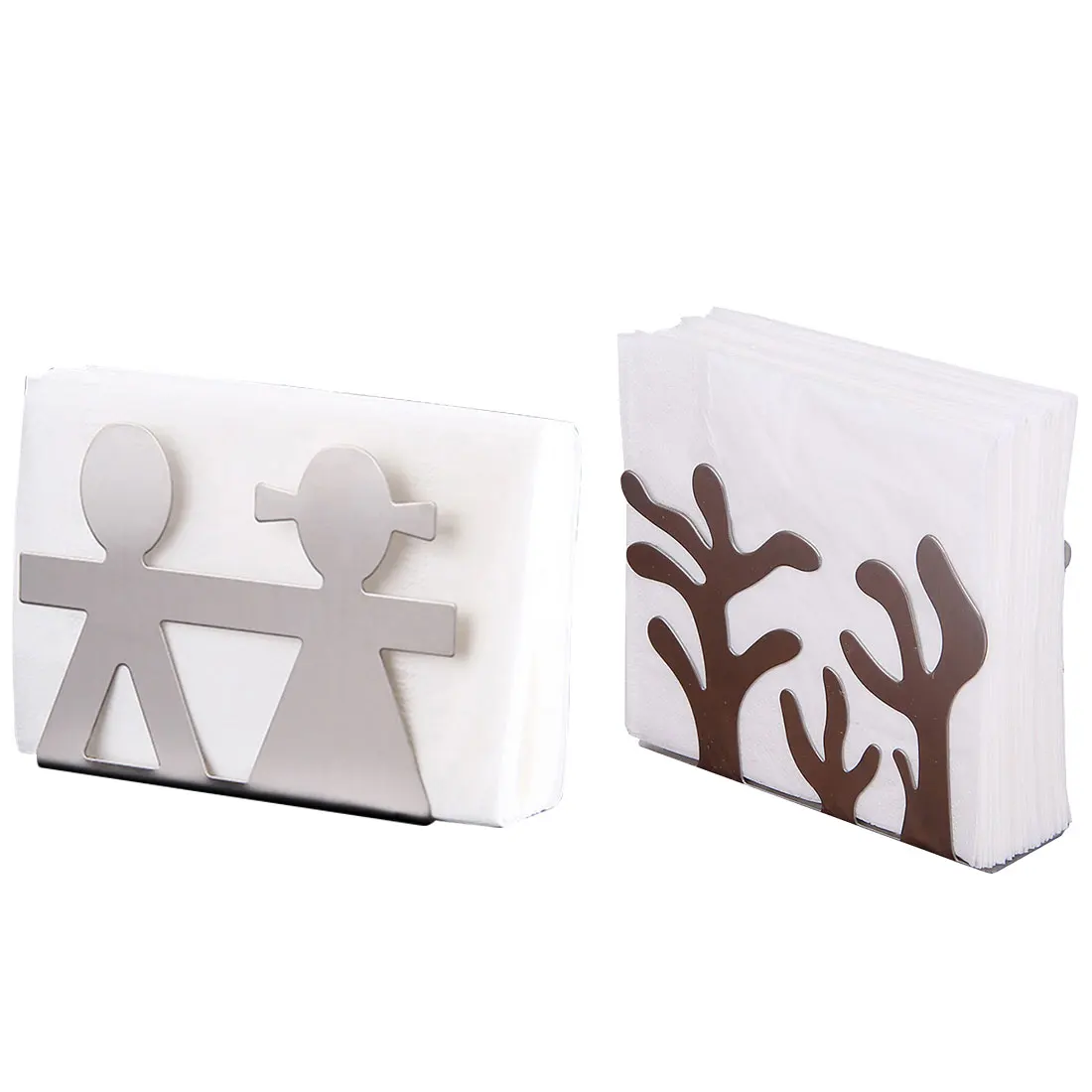 

Creative Stainless Steel Napkin Rack Box Dispenser Tissue Holder Plants for Home Table Decoration Paper Tissue Boxes