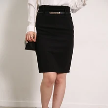 Новая мода женщины OL формальные складные талии кружева карандаш юбка