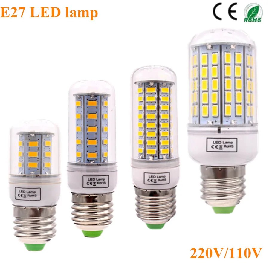 

Bombillas LED Lamp Spotlight E27 SMD 5730 lamparas LED Light 36 72 96Leds LED Bulb E27 220V Ampoule Candle Luz