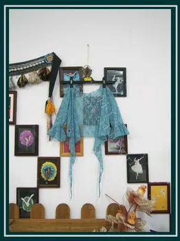 

Lace belly dance top flamenco dance top korea lace small flare Blouse Top DI38