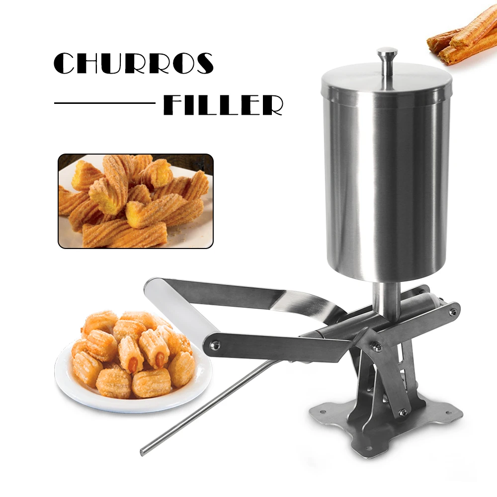 GZZT Manual Churros Filler Stainless Steel 2.3L Food Filling Machine Easy to Operate Suitable for Restaurant Household