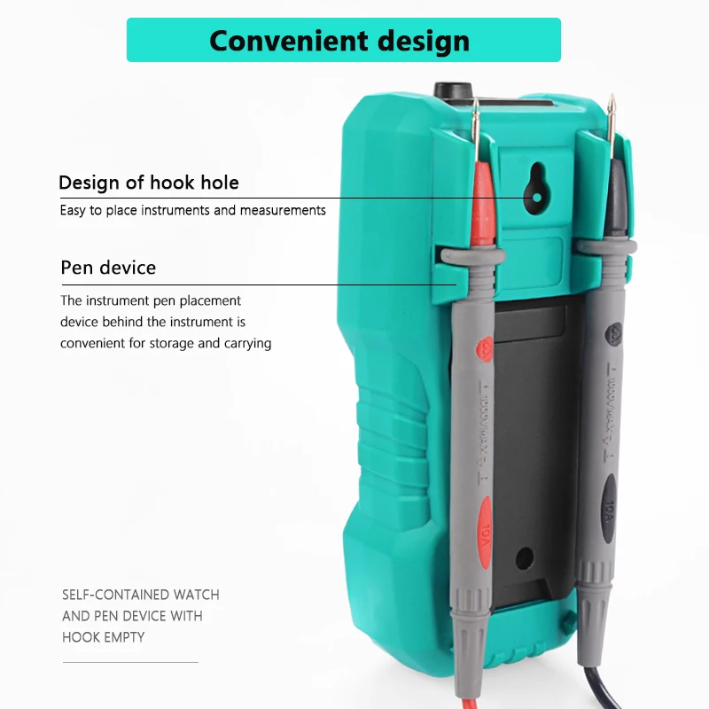 Digital Multimeter 6000 Counts Auto Ranging AC/DC Voltage Meter Back light With Needle Point Test Probe Leads