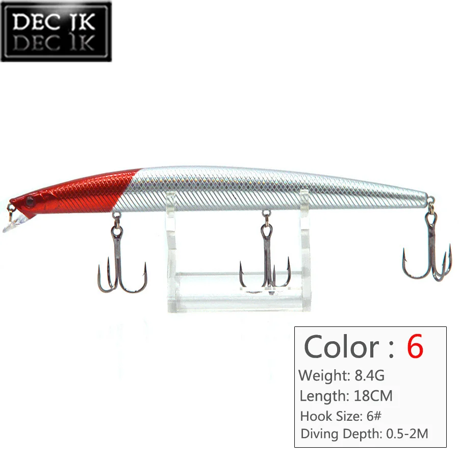 1PCS Artificial Plastic Hard Fishing Lure Fake Bait 3D Eyes Crankbaits Minnow Swimbait Laser Saltwater Fishing Lures For Pike (6)
