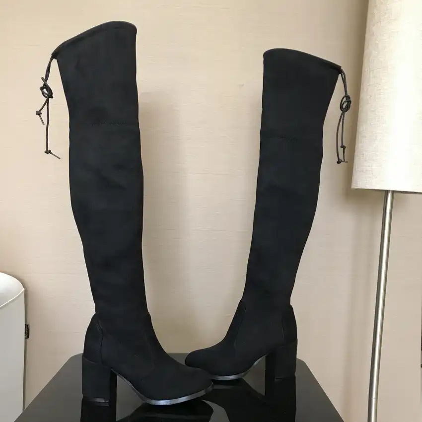 ladies black suede boots