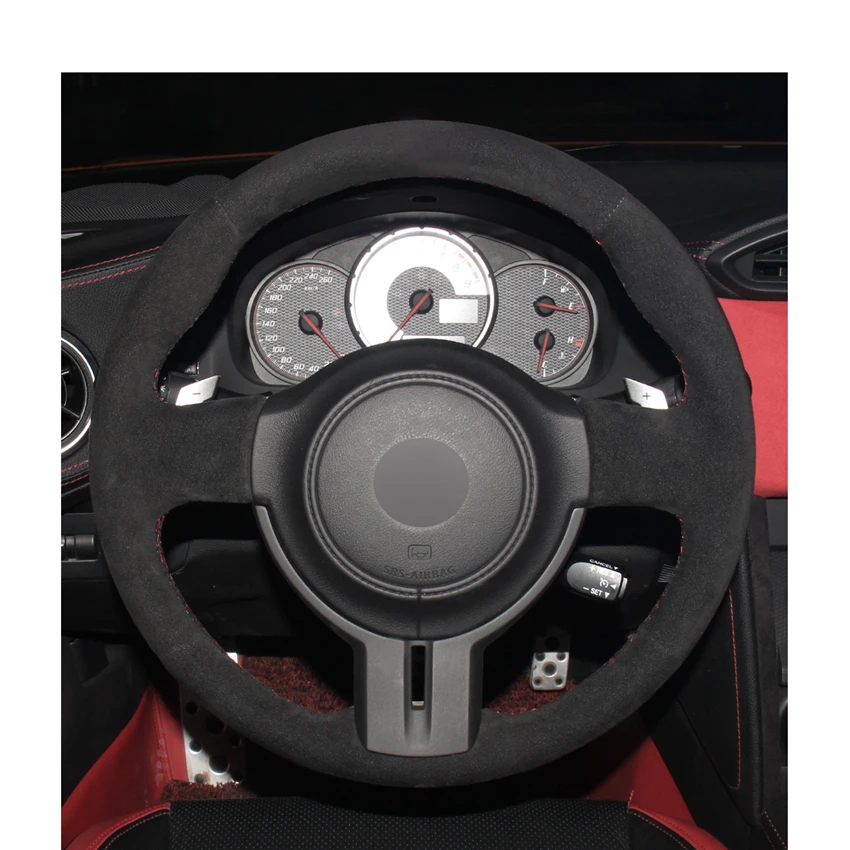 Черный замшевый DIY ручной работы Автомобильный руль Крышка для Toyota 86 2012- Subaru BRZ 2012- Scion FRS