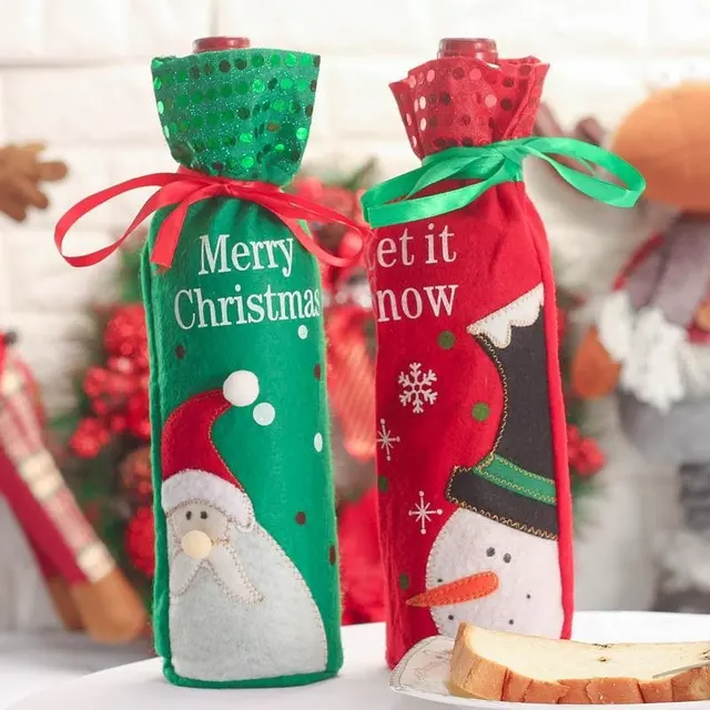 10pcs santa claus flannel wine bottle bag christmas gift bags champagne wine christmas green bags decorations - Wine Christmas Gifts 10pcs santa claus flannel wine bottle bag christmas gift bags champagne wine christmas green bags decorations - Wine Christmas Gifts