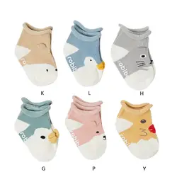 Носки для маленьких мальчиков, 5 пар, Детские осенне-зимние носки с рисунками для девочек, детские хлопковые носки с рисунками животных