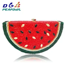 Модный фруктовый арбуз, женский клатч, Кристальные клатчи, дамские вечерние сумочки, бриллиантовая посылка для телефона, свадебная, вечерняя, фиолетовая