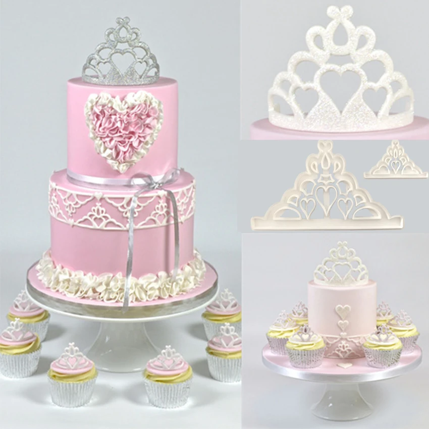 

Creative Crown 2pcs/Set plastic fondant cutter cake mold fondant mold fondant cake decorating tools sugarcraft