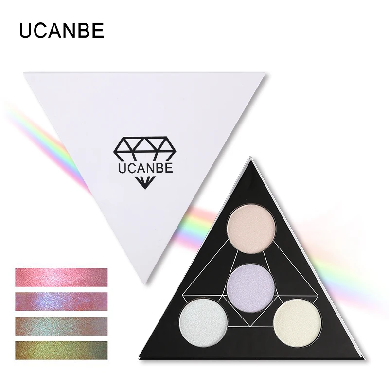 UCANBE Triangle Glitter Highlighter Powder Holographic Face Makeup