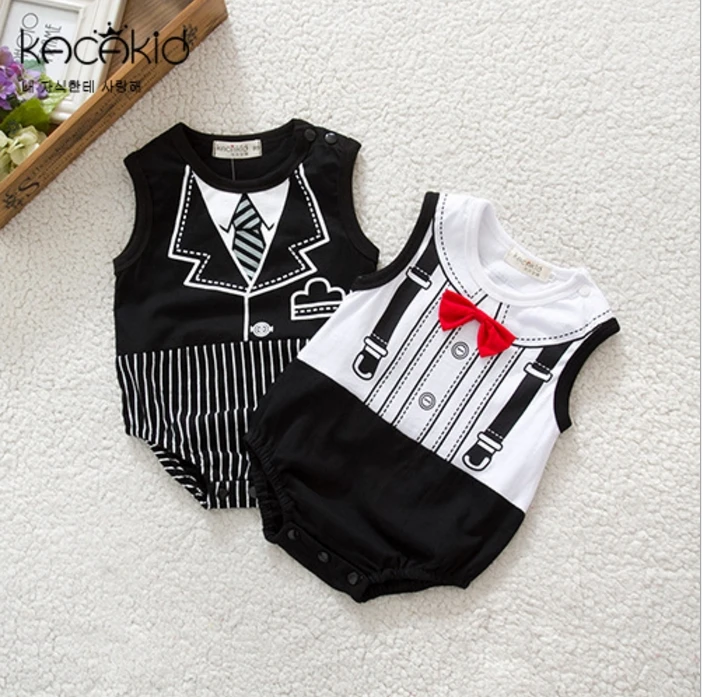 

Boys gentlemen ties triangles gowns climbing suits one-piece gentlemen's triangular Bodysuits