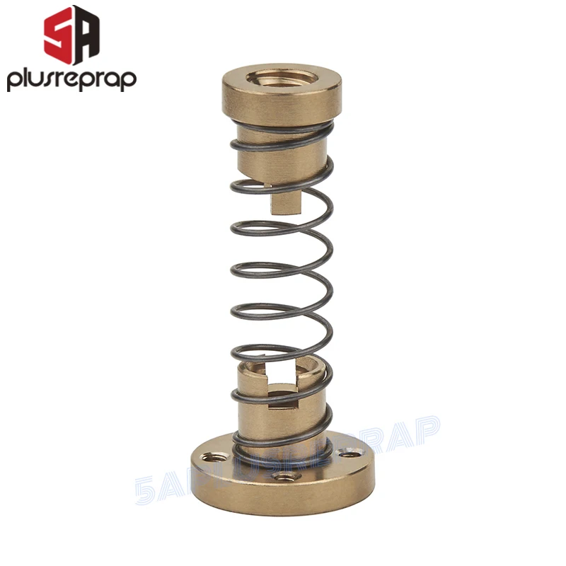 Super 3D Set of 2 Pcs T8 Anti Backlash Spring Loaded Nut Elimination Gap Nut for 3D Printer T8 Lead Screw Diameter 8mm Pitch 2mm Lead 8mm