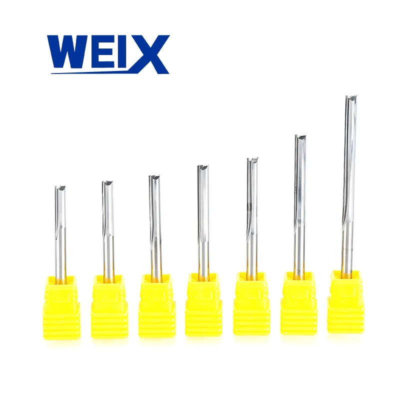 

WEIX 1pc 4mm 6mm Two Flutes Straight router bits for wood CNC Straight Engraving Cutters Carbide Endmills Cutting Milling Tools