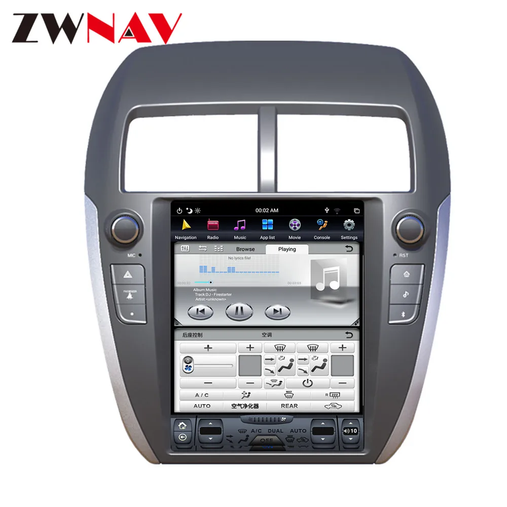Perfect Android 8.1 4GB RAM Tesla style PX6 Car GPS Navigation For MITSUBISHI ASX RVR Outlander head unit multimedia radio tape recorder 5