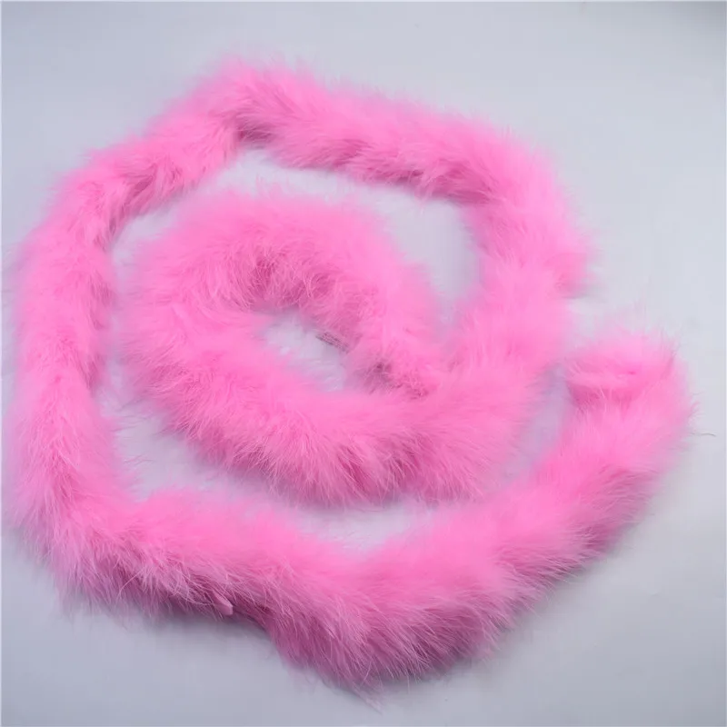 Новое пушистое натуральное окрашенное перо индюшки боа 2 метра около 50 грамм diy Перья для рукоделия/Карнавальные костюмы/вечерние шали boa - Цвет: Pink