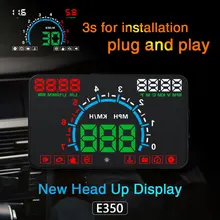 XYCING E350 HUD 5.8 Inch Car Head Up Display Windscreen Projector OBD2 Car Driving Data Speeding Warning MPH Fuel Speedometer