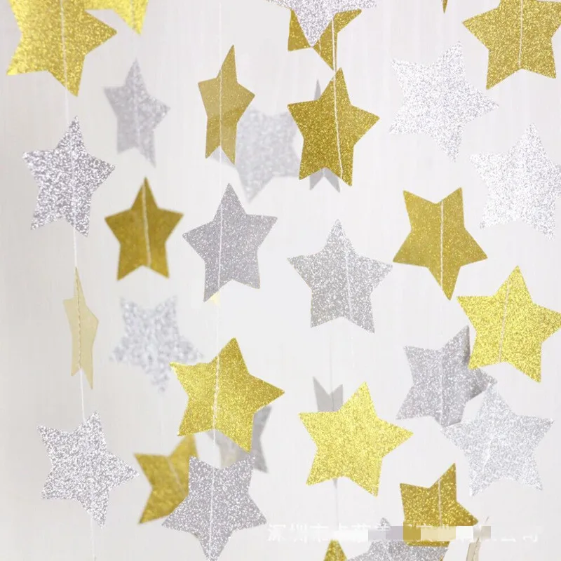 

4M Star Paper Garland Happy Birthday Banner Flags New Year Merry Christmas Wedding Decoration Baby Shower Party Supply