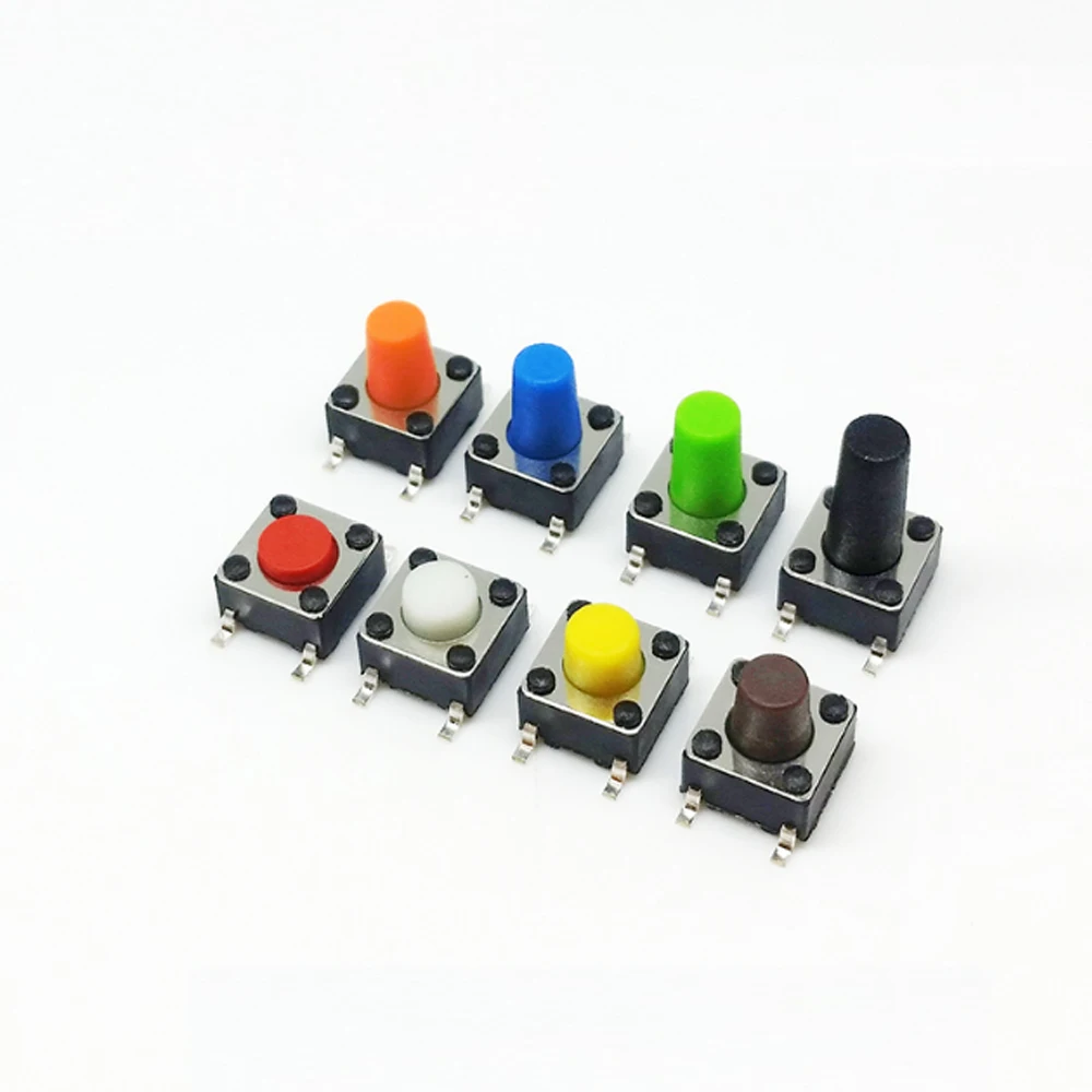 

7 colour 6*6*4.3MM SMD touch switch micro switch button switch 6MMX6MMX4.3MM touch switch 4 feet Four feet button 6X6X4.3MM