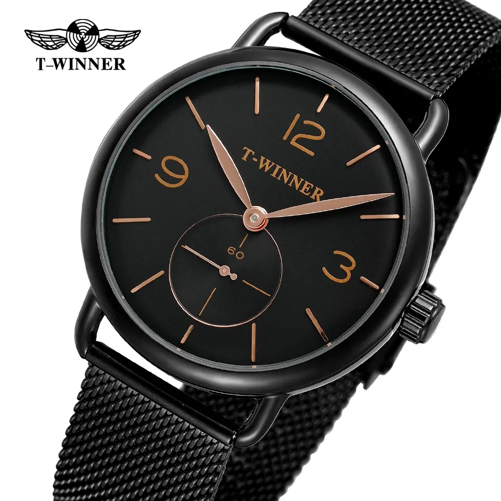 

Men's Watches Top Brand Luxury WINNER Male Clock in Mesh Band Transparent Case Back Mechanical Montre Homme Men's Wrist Watch
