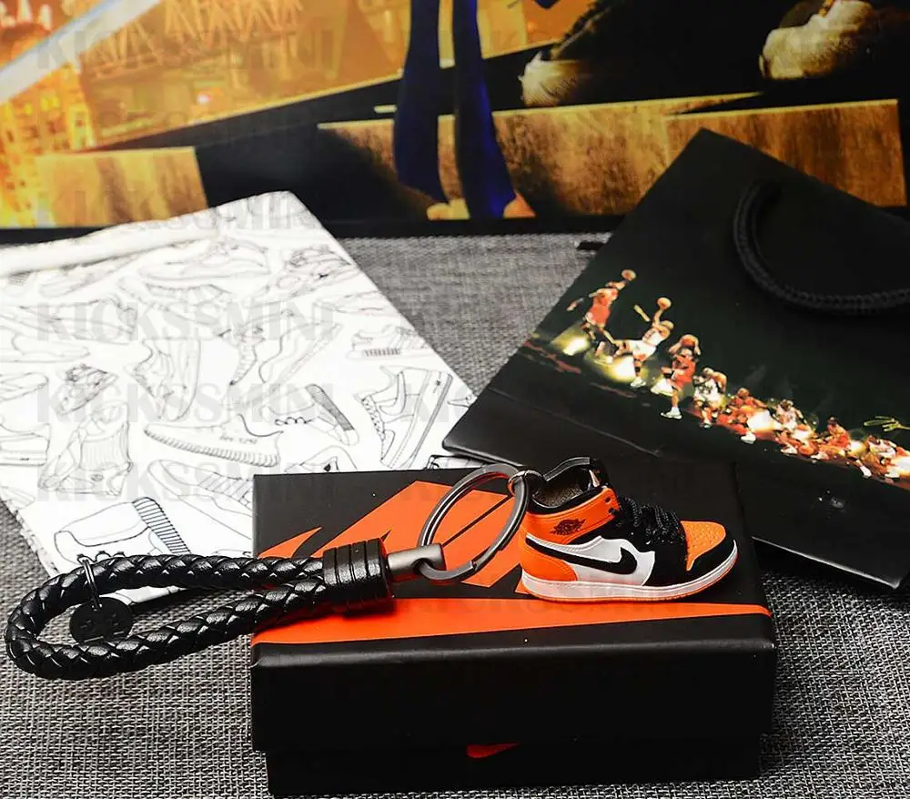 Персональный DIY Jordan Generation Air Jordan " разбитая задняя панель" 3D модель кроссовок Брелок сумка коробка Подвеска Пара брелок
