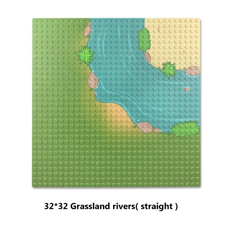 32*32 точки речная трава джунгли DIY дорога строительные блоки части пол остров сцена оазис опорная плита Наборы кубиков детские игрушки подарки