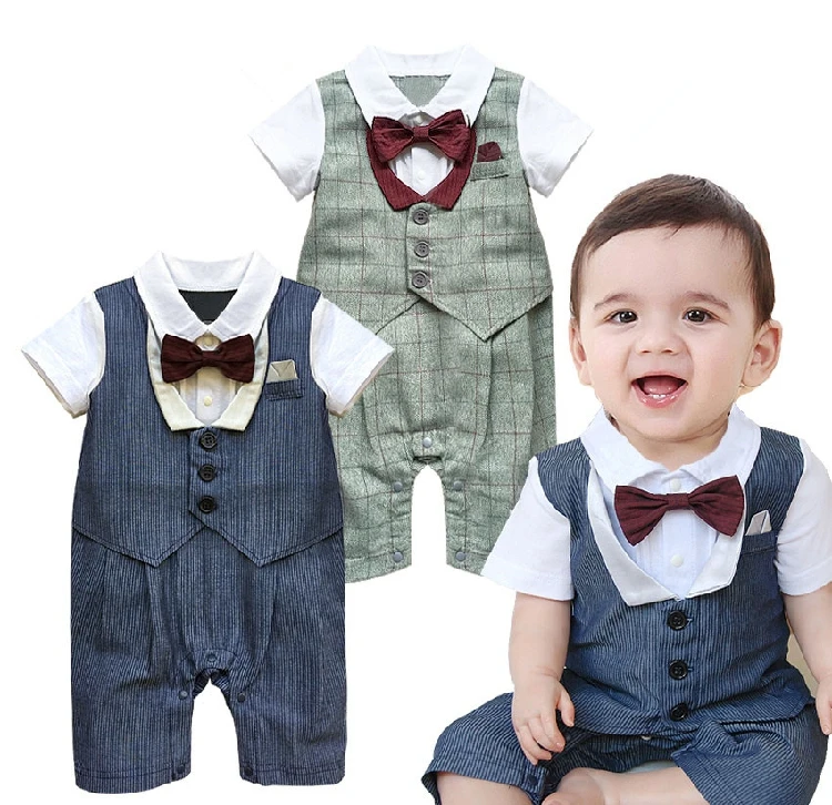 Free Shipping 4sets/lot Baby Boy’s Formal Romper