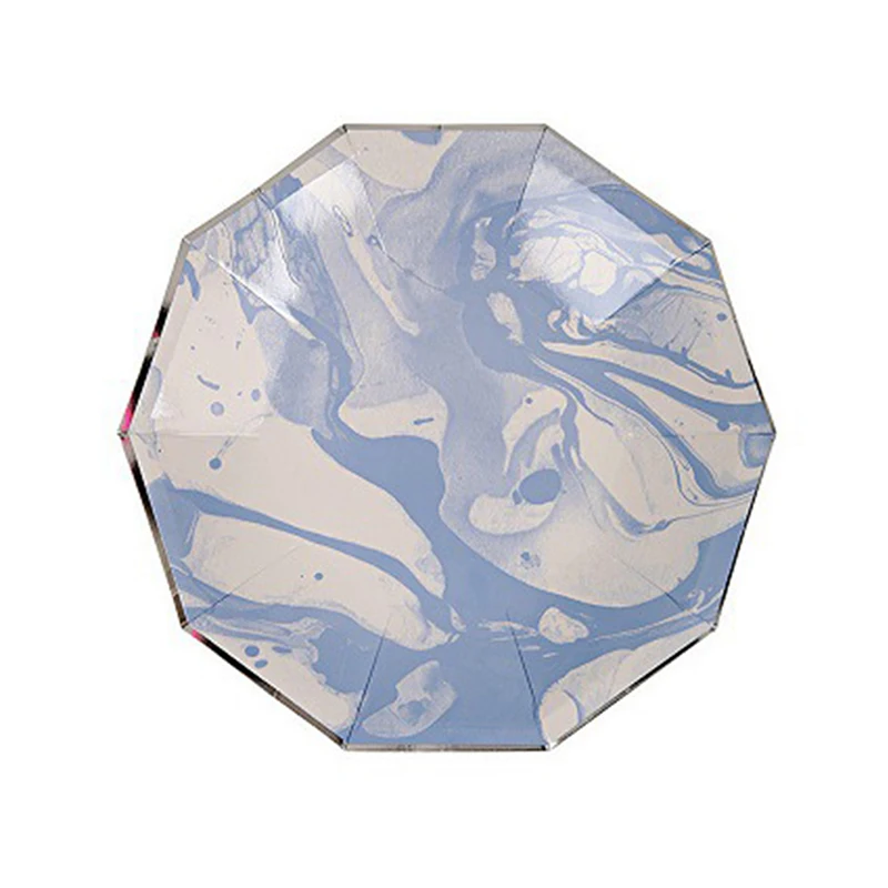 Novel-Blue-Halo-Pattern-Marble-Creative-Disposable-Tableware-Set-Paper-Plates-Cups-Party-Wedding-Carnival-Tableware (1)