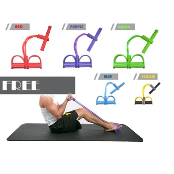 

4 Tube Strong Fitness Resistance Bands Latex Pedal Exerciser Women Men Sit Up Pull Ropes yoga fitness spring equipment tic foot