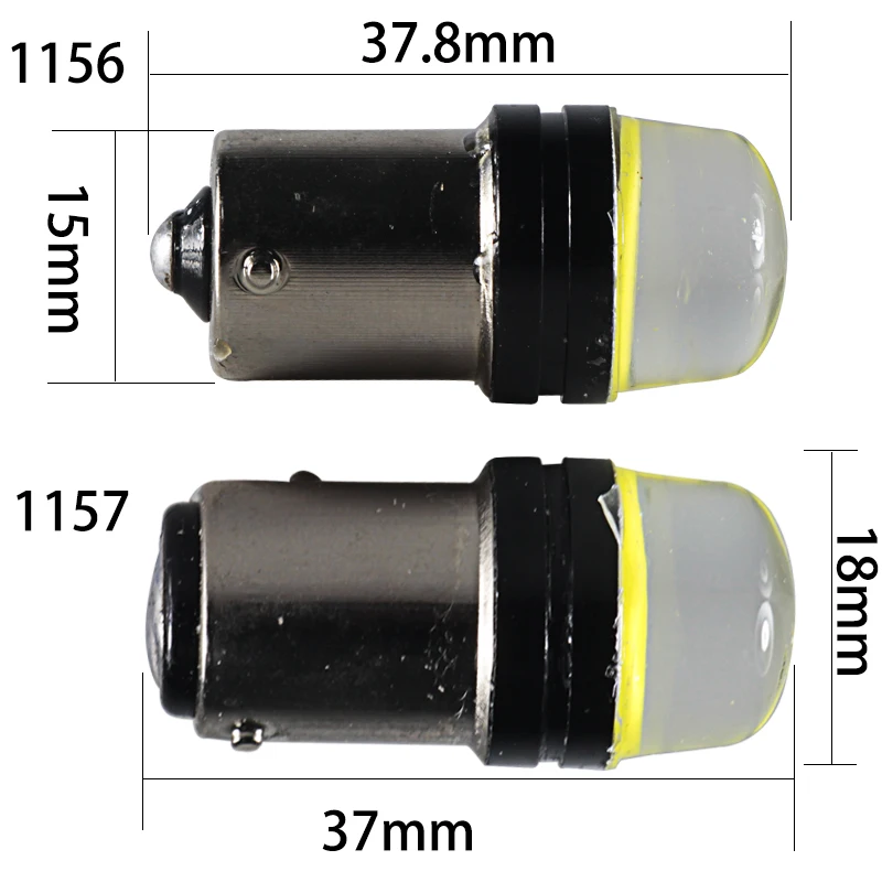 4 шт. Автомобильные Светодиодные поворотники S25 P21W 1156 1157 BA15S BAY15D COB 2 Вт 12