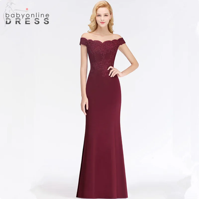 

Robe de Soiree Sexy Backless Burgundy Lace Long Evening Dress 2019 Elegant Cap Sleeve Evening Party Dresses Vestido de Festa