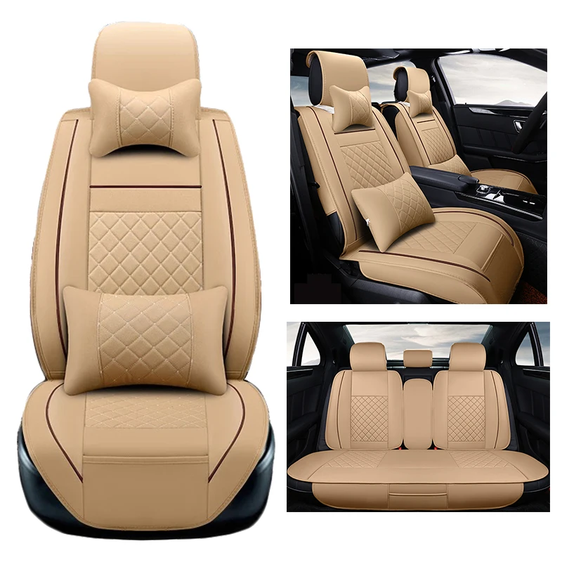 

( Front + Rear ) PU Leather Auto For Maybach Trabant ALPINA BRABUS MIni Tire Track Detail Styling Car Seat Protector Crossovers