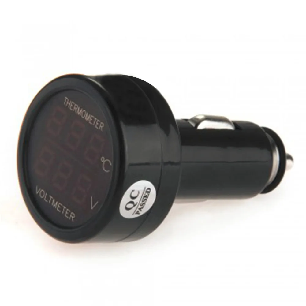 Red LED DC 8 40V Car Cigarette Lighter Portable Digital Voltmeter