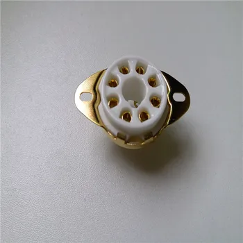 

4pcs ceramic tube soc 8 pin scaffolding tube socket GZC8-B-G tube holder golden plating for HIFI 6550 EL34 6SN7 VP41 KT88